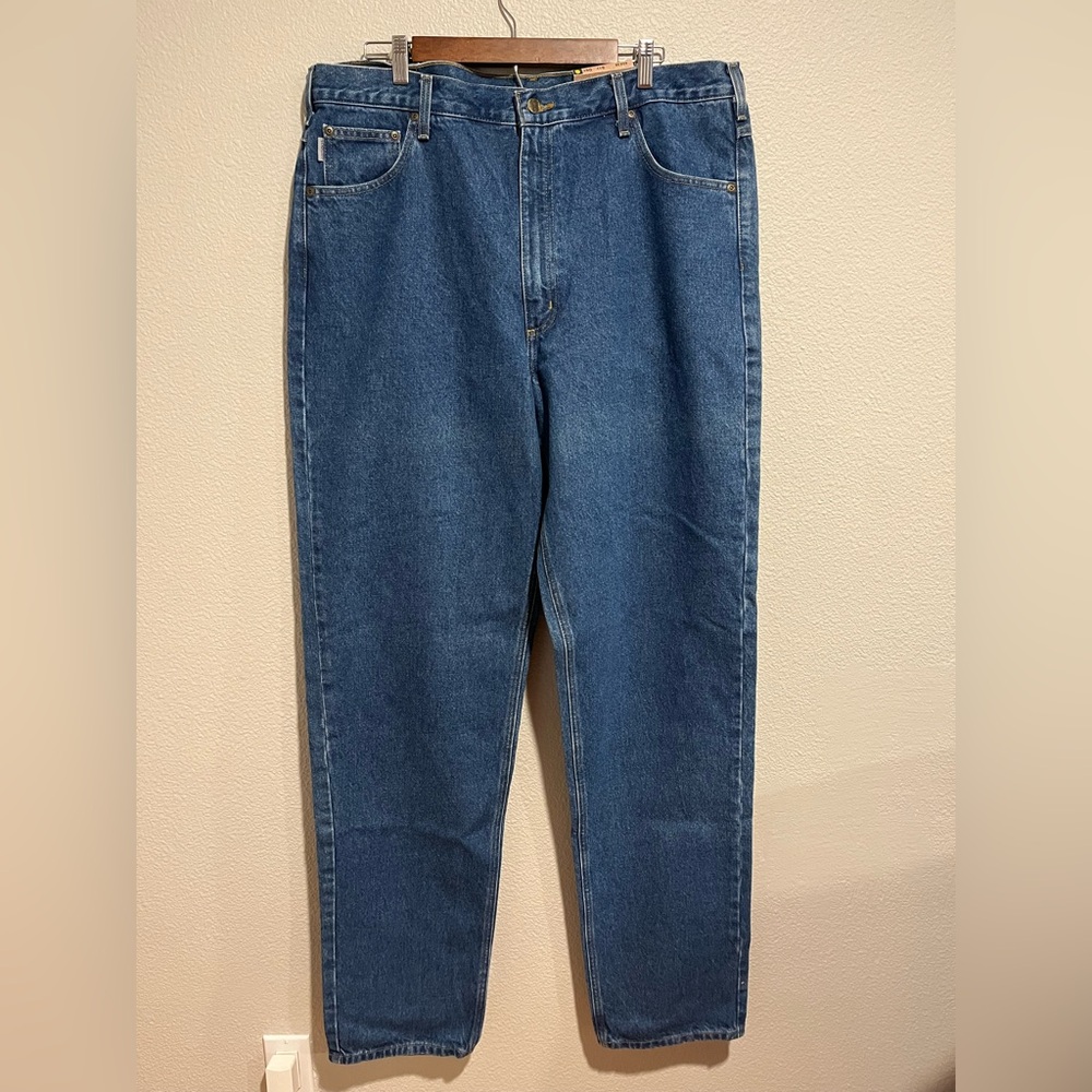 Carhartt Mens Relaxed Fit Tapered Leg 100% Cotton Denim Jeans 40X38 - Picture 4 of 12